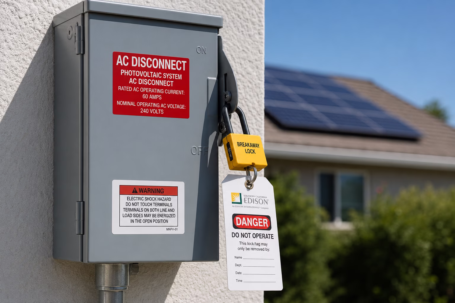 California solar equipment security and breakaway locks setup